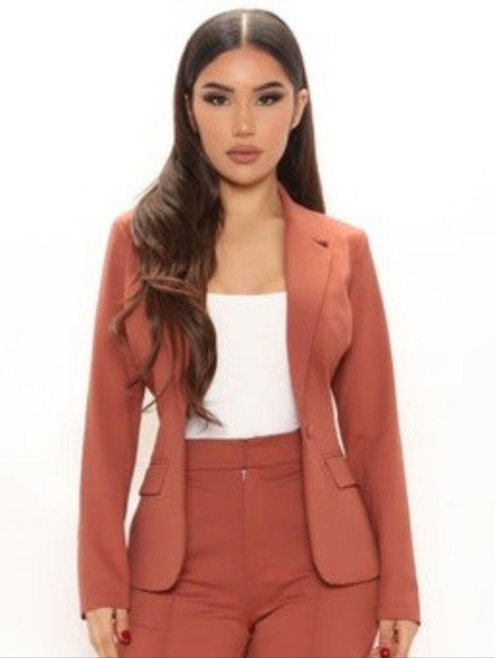 Fashion Nova Rust Burnt Orange Blazer Jacket NWT Size L